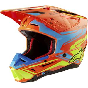 Casco de motocross Alpinestars S-M5 Action 2 naranja fluo-azul claro-amarillo fluo