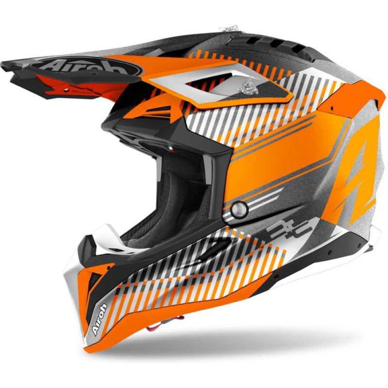 Casco motocross Airoh Aviator 3.0 Wave 2022 naranja-gris-blanco liquidación