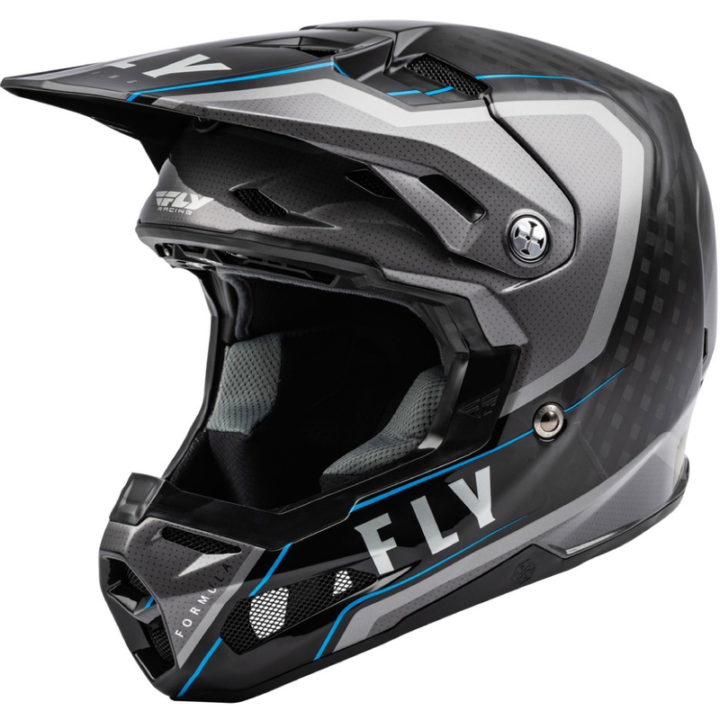 Casco de motocross FLY Racing Formula Axon negro-gris-azul