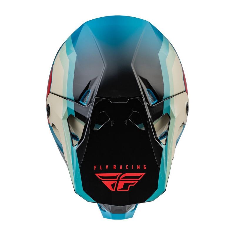 Casco motocross FLY Racing Formula CP negro-gris-turquesa