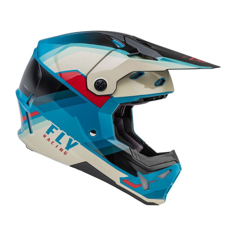 Casco motocross FLY Racing Formula CP negro-gris-turquesa