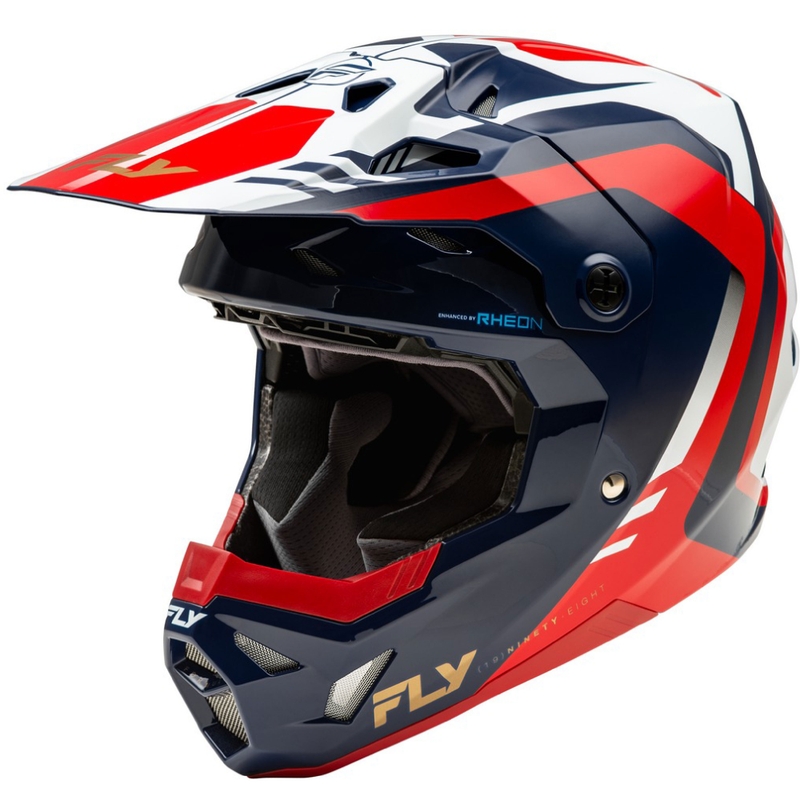 Casco motocross FLY Racing Formula CP rojo-blanco-azul