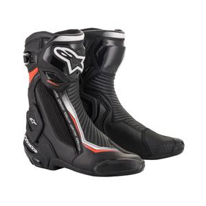 Botas de moto Alpinestars SMX Plus 2 negro-blanco-rojo fluo