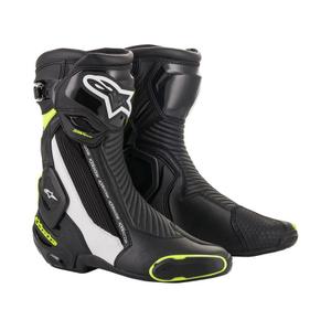 Botas de moto Alpinestars SMX Plus 2 negro-blanco-amarillo fluo