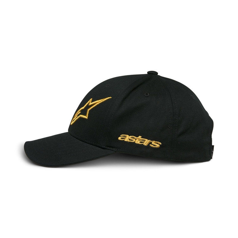 Gorra snapback Sessionized de Alpinestars en color negro y dorado