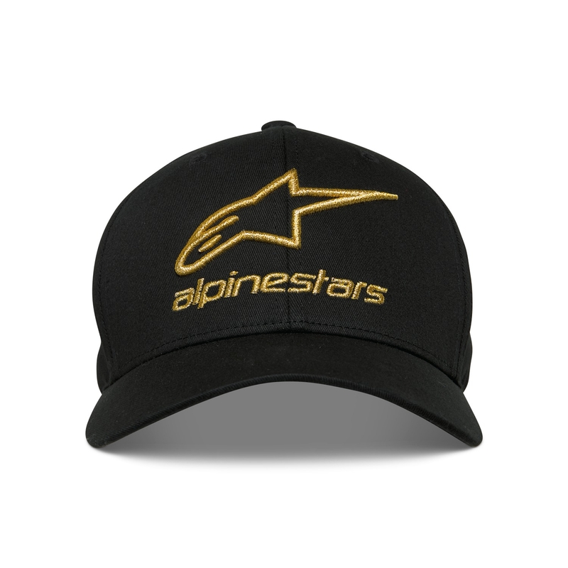 Gorra Gild Flexback de Alpinestars en color negro y dorado