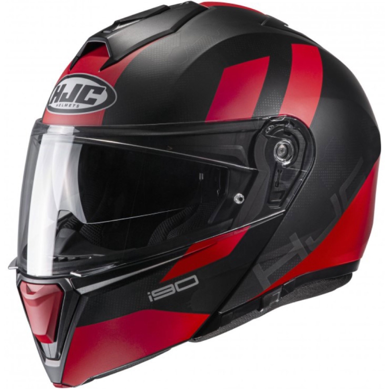 Casco de moto abatible HJC I90 Syrex MC1SF rojo/negro liquidación