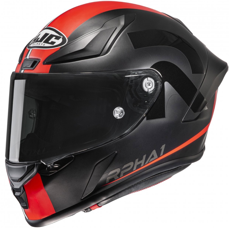 Casco integral de moto HJC RPHA 1 Senin MC1SF negro y rojo