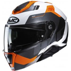 Casco abatible HJC i91 Carst MC7 negro-gris-blanco-naranja