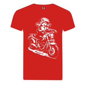 Camiseta niña MotoZem - Biker rojo