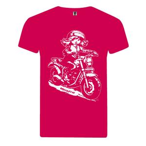 Camiseta niña MotoZem - Rosa motorista