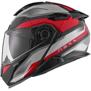 Casco de moto abatible Nexx X.Lifetour PRO Mile blanco-rojo