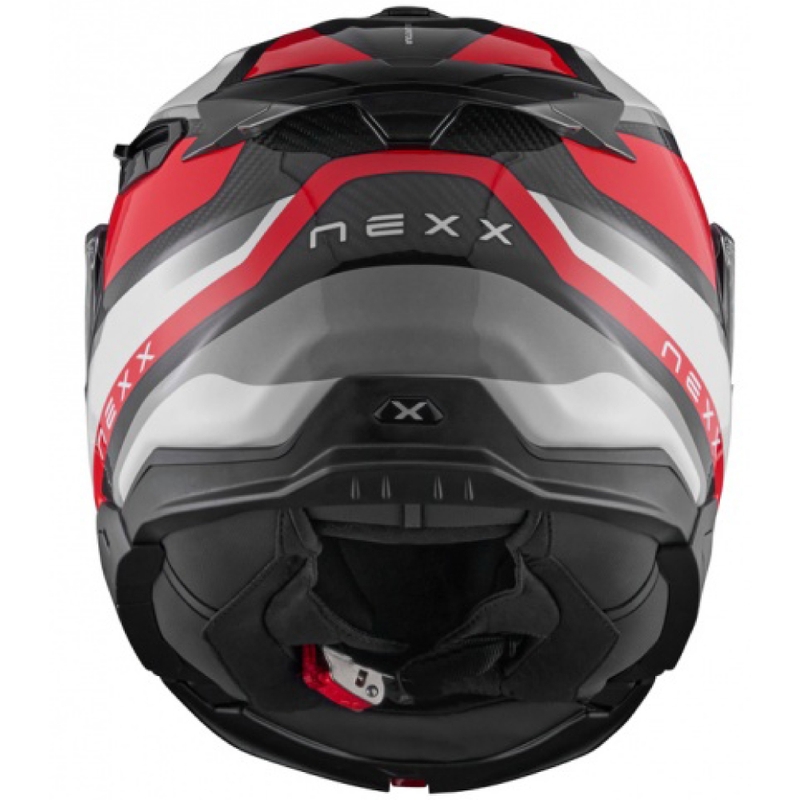 Casco de moto abatible Nexx X.Lifetour PRO Mile blanco-rojo