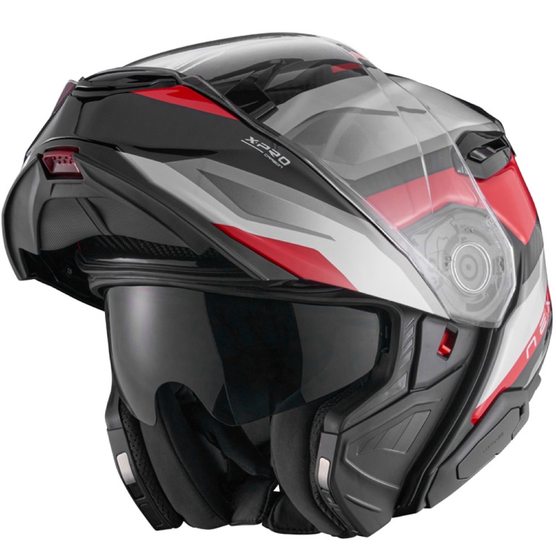Casco de moto abatible Nexx X.Lifetour PRO Mile blanco-rojo
