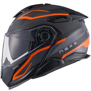 Casco de moto abatible Nexx X.Lifetour PRO Mile naranja-gris mate