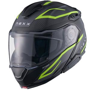 Casco de moto abatible Nexx X.Lifetour PRO Mile gris mate-amarillo fluo