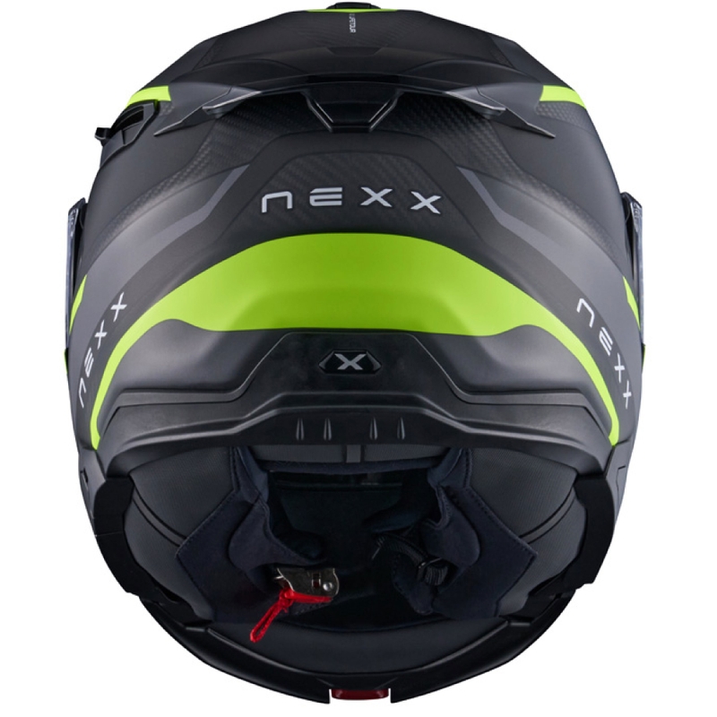 Casco de moto abatible Nexx X.Lifetour PRO Mile gris mate-amarillo fluo