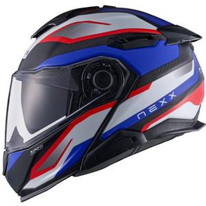 Casco de moto abatible Nexx X.Lifetour PRO Mile azul mate-rojo
