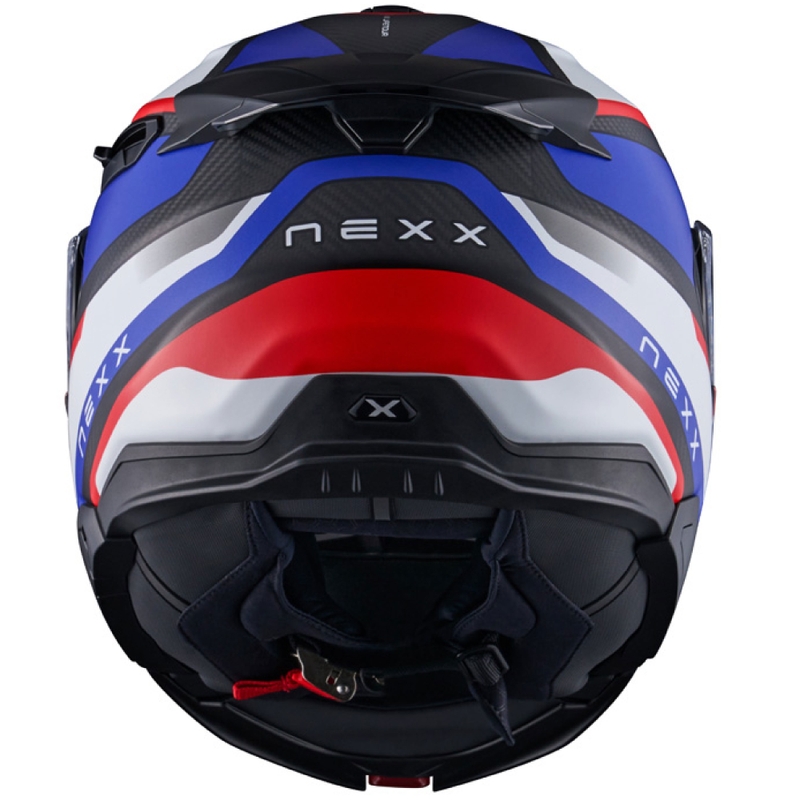Casco de moto abatible Nexx X.Lifetour PRO Mile azul mate-rojo