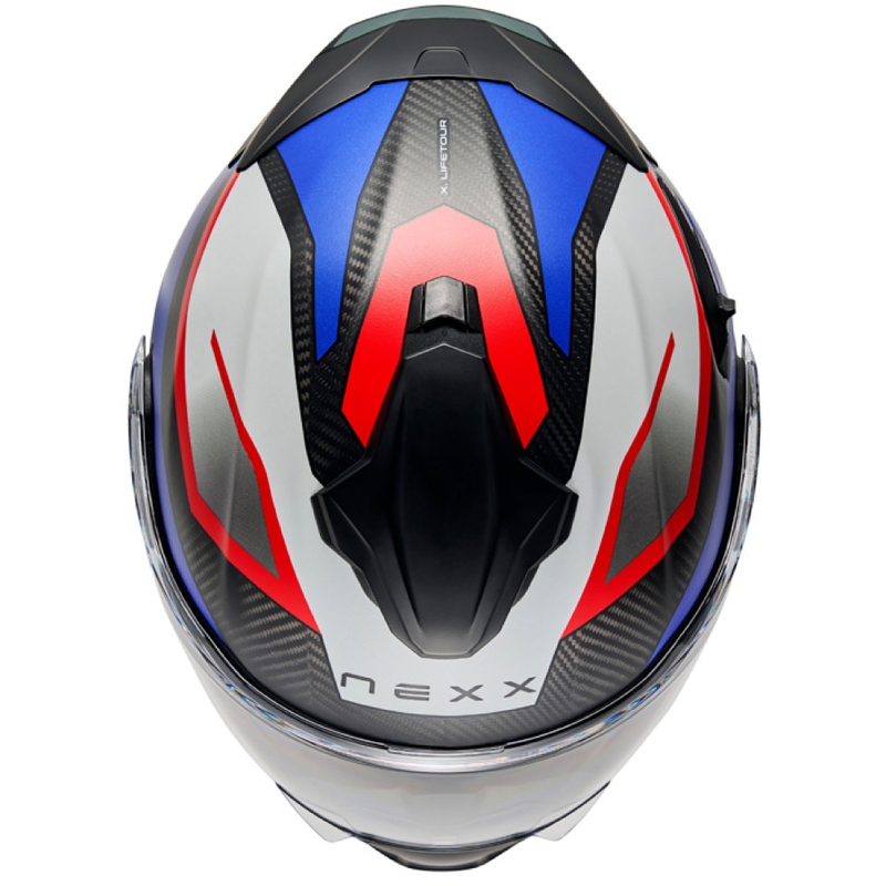 Casco de moto abatible Nexx X.Lifetour PRO Mile azul mate-rojo