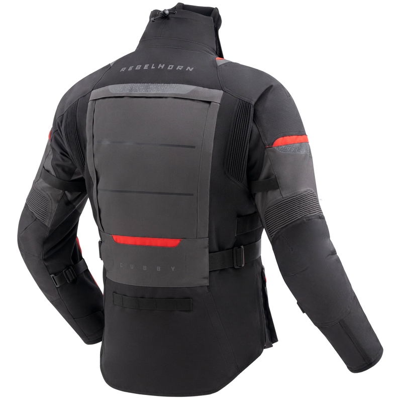 Chaqueta de moto Rebelhorn Cubby V negra, antracita y roja