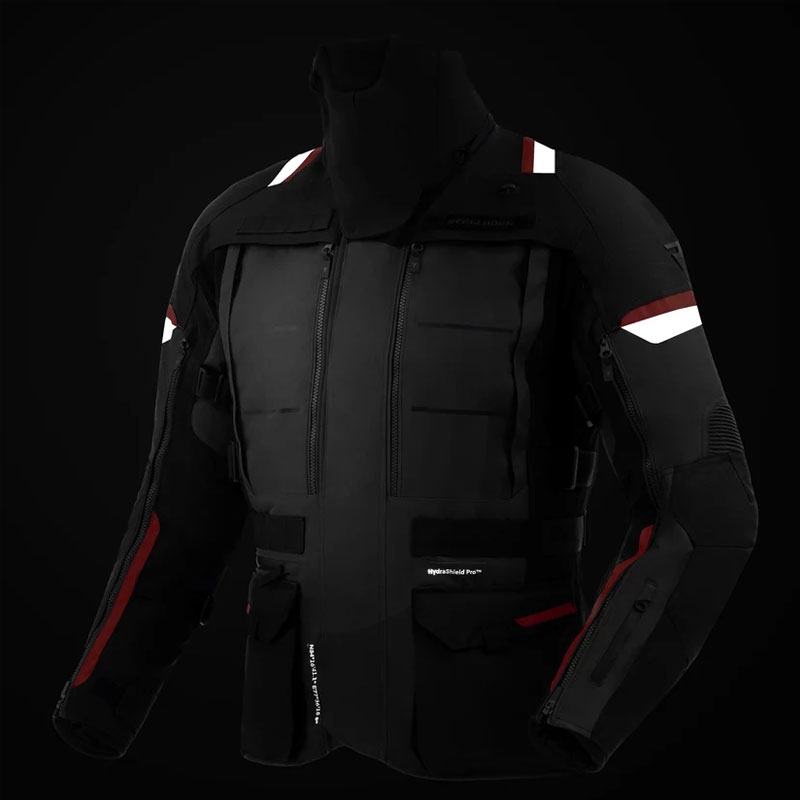 Chaqueta de moto Rebelhorn Cubby V negra, antracita y roja