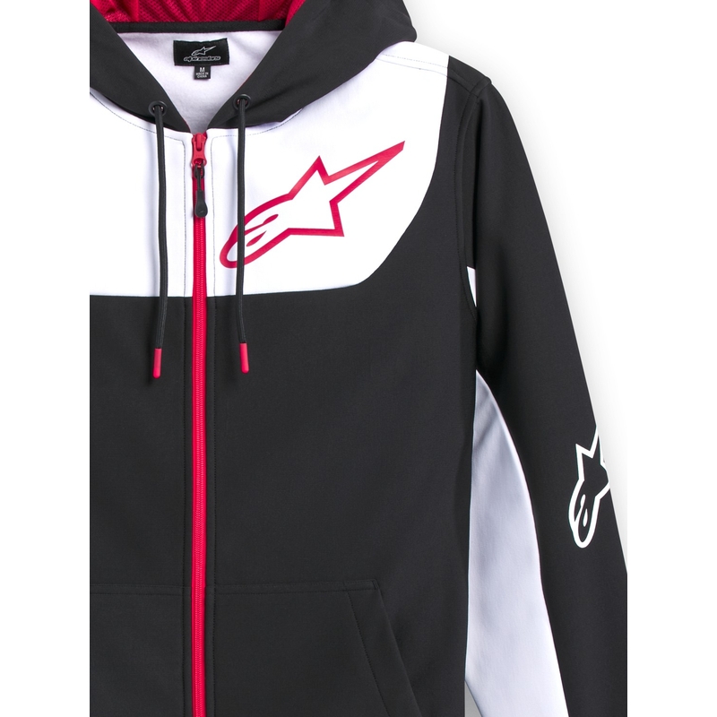 Sudadera con capucha Alpinestars Sessions 3 negro-blanco-rojo