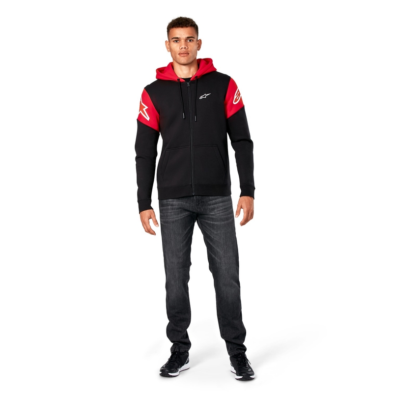 Sudadera con capucha Alpinestars Velocity negro-rojo