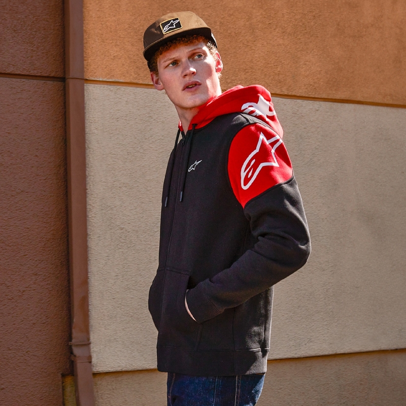 Sudadera con capucha Alpinestars Velocity negro-rojo
