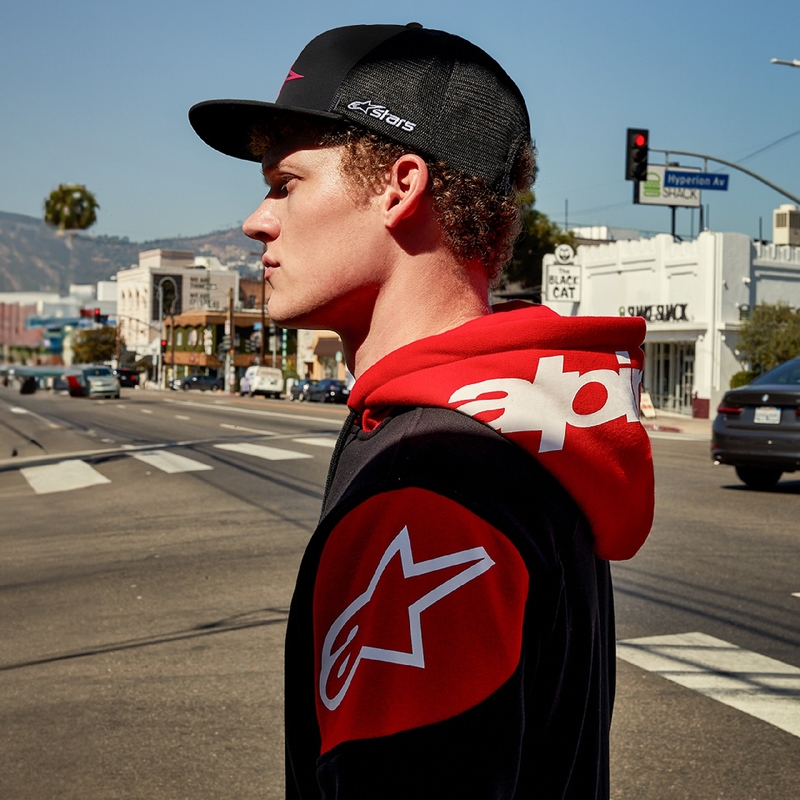 Sudadera con capucha Alpinestars Velocity negro-rojo