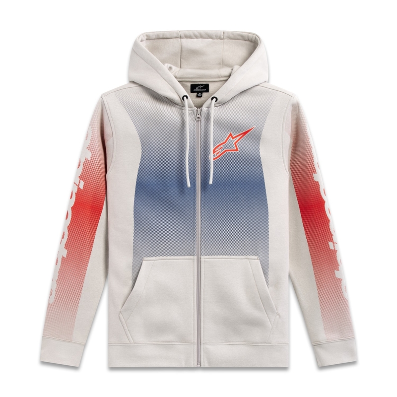 Sudadera con capucha Alpinestars Arising blanco crudo-azul-rojo