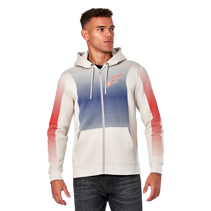 Sudadera con capucha Alpinestars Arising blanco crudo-azul-rojo