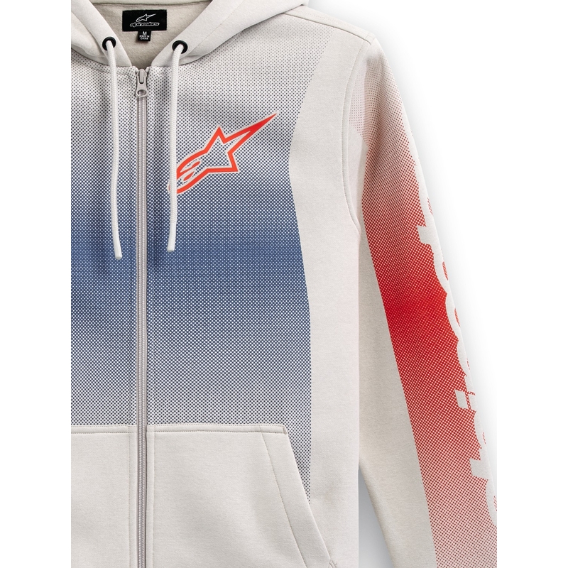 Sudadera con capucha Alpinestars Arising blanco crudo-azul-rojo