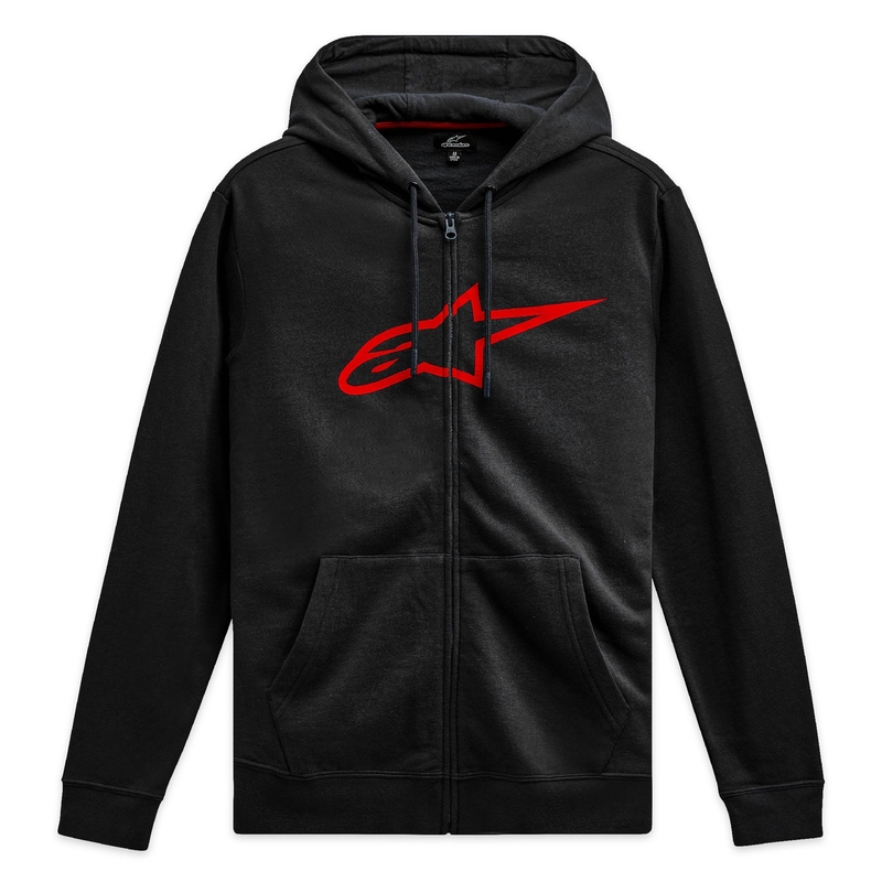 Sudadera con capucha Alpinestars Ageless Zip 3 negro-rojo