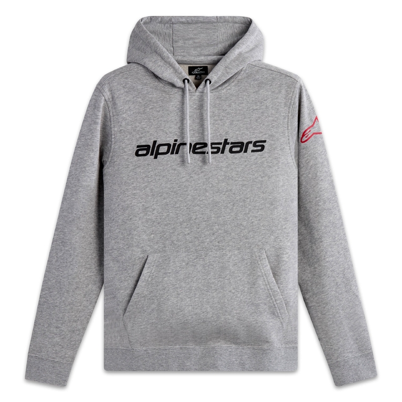 Sudadera con capucha Alpinestars Wordmark 3 gris-rojo-negro