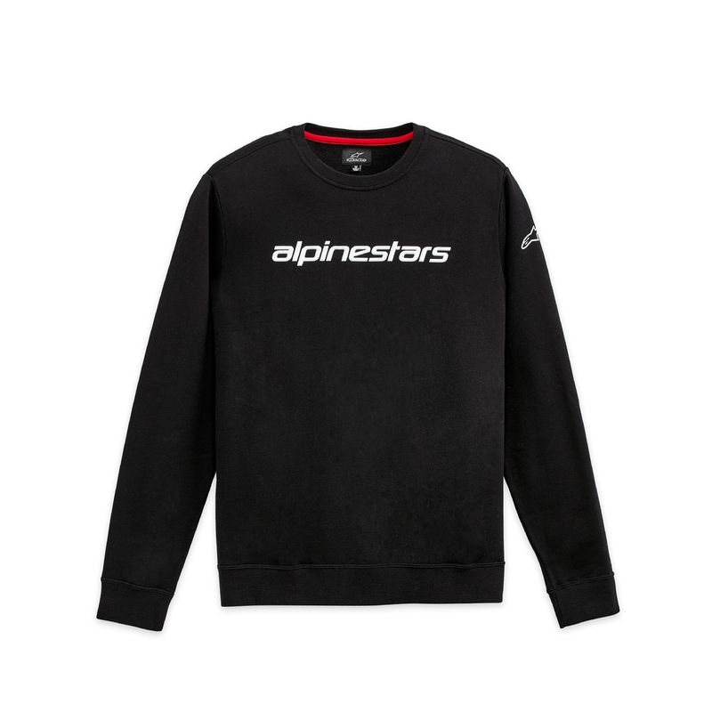 Sudadera con capucha Alpinestars Linear Crew 3 en blanco y negro