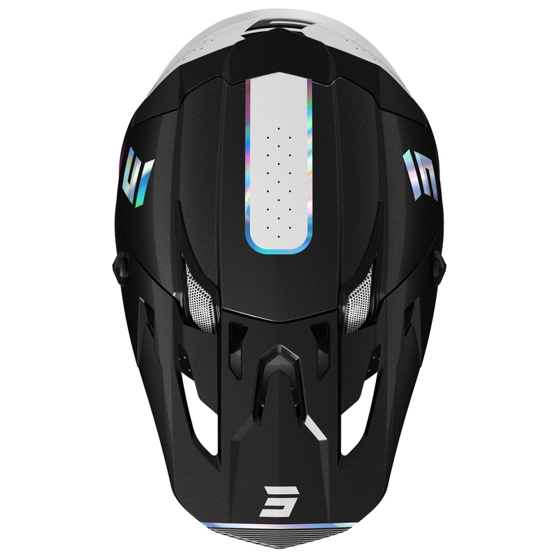 Casco de motocross Shot Core Honor negro-perla holográfica