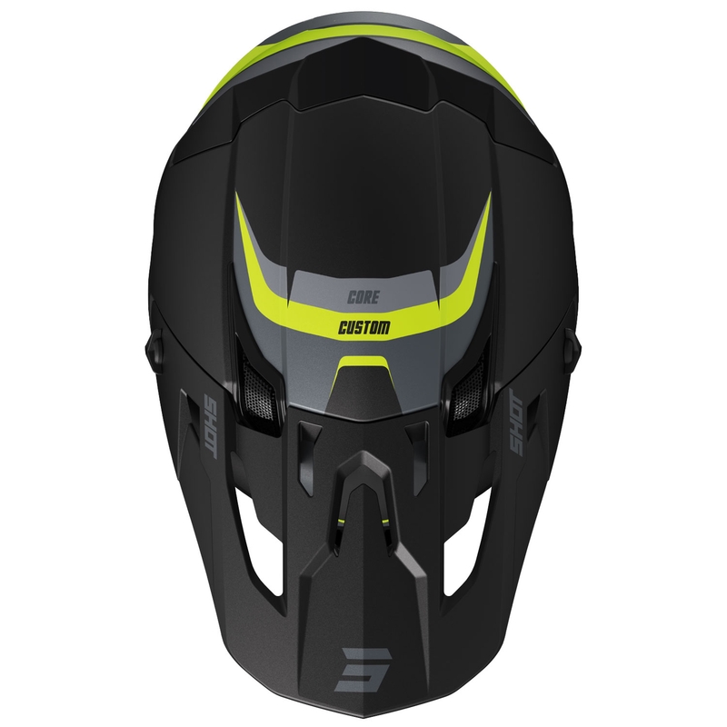 Casco de motocross Shot Core Custom negro-amarillo fluo