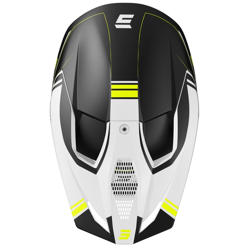 Casco de motocross Shot Race Sprint negro-blanco-amarillo fluo