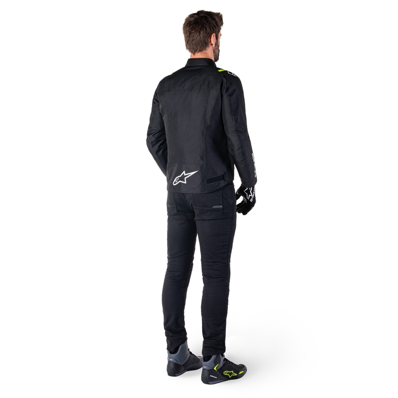 Chaqueta de moto Alpinestars T-SPS 2 Waterproof negro-blanco-amarillo fluo