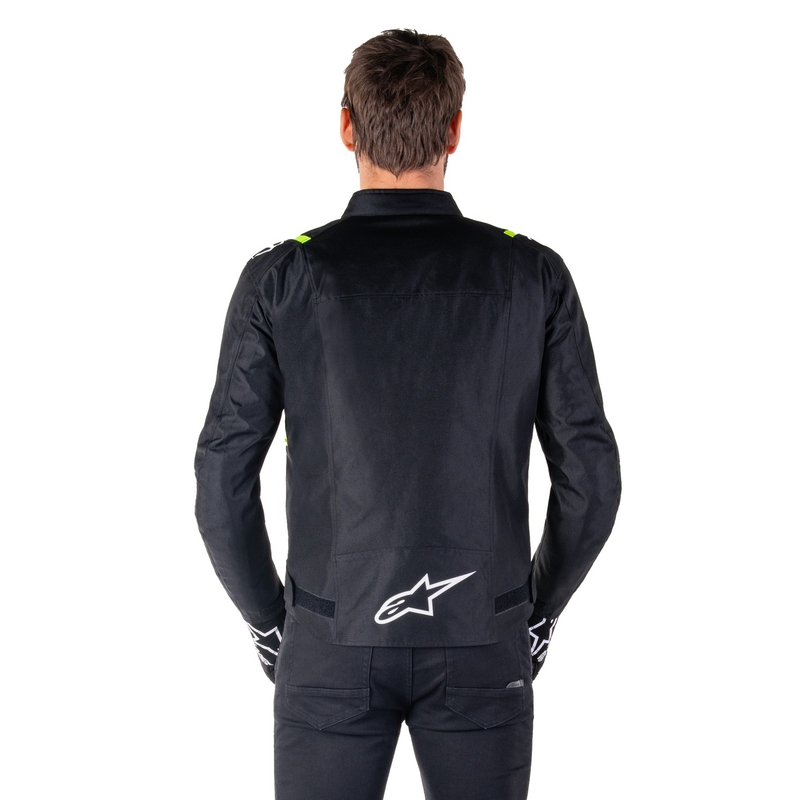 Chaqueta de moto Alpinestars T-SPS 2 Waterproof negro-blanco-amarillo fluo