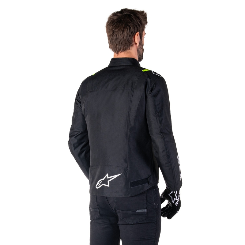 Chaqueta de moto Alpinestars T-SPS 2 Waterproof negro-blanco-amarillo fluo
