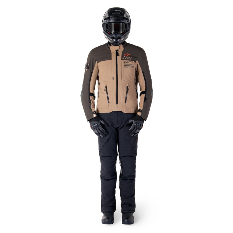 Chaqueta de moto Alpinestars AMT-8 Stretch Drystar XF marrón-caqui