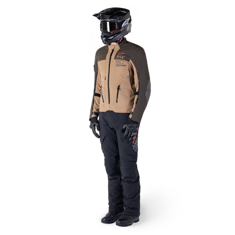 Chaqueta de moto Alpinestars AMT-8 Stretch Drystar XF marrón-caqui