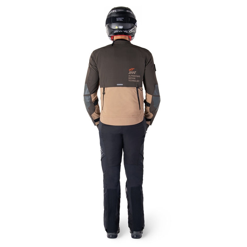 Chaqueta de moto Alpinestars AMT-8 Stretch Drystar XF marrón-caqui