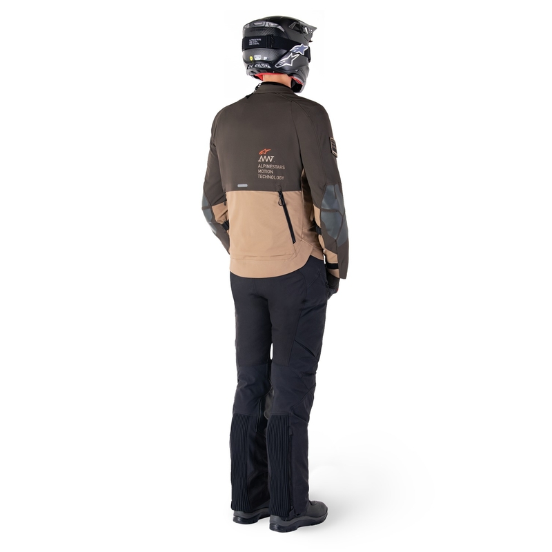 Chaqueta de moto Alpinestars AMT-8 Stretch Drystar XF marrón-caqui