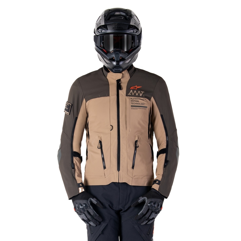 Chaqueta de moto Alpinestars AMT-8 Stretch Drystar XF marrón-caqui