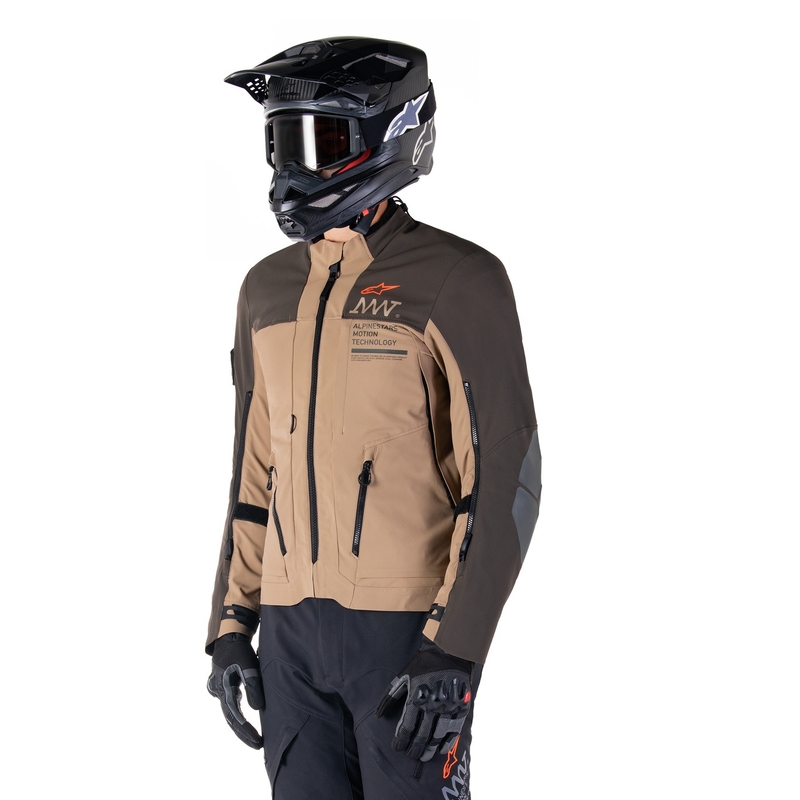 Chaqueta de moto Alpinestars AMT-8 Stretch Drystar XF marrón-caqui