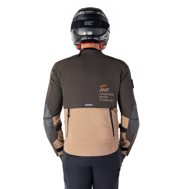 Chaqueta de moto Alpinestars AMT-8 Stretch Drystar XF marrón-caqui