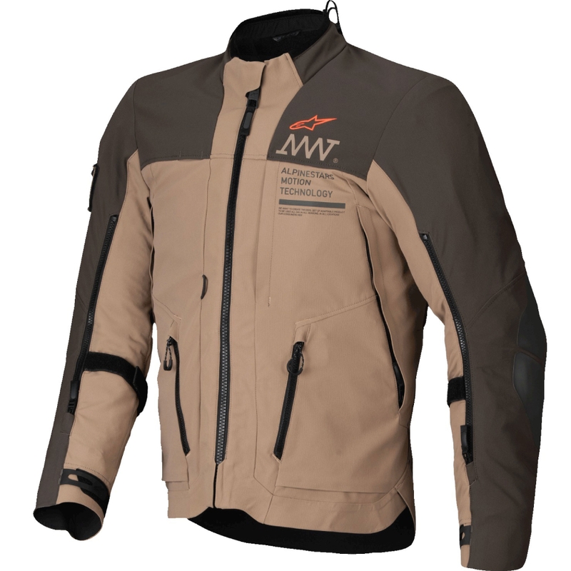 Chaqueta de moto Alpinestars AMT-8 Stretch Drystar XF marrón-caqui